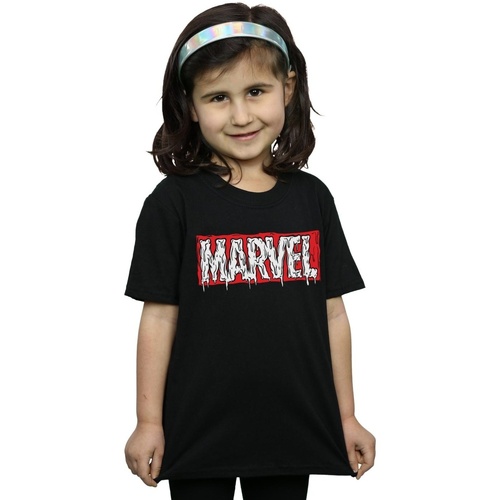 textil Niña Camisetas manga larga Marvel Drip Logo Negro