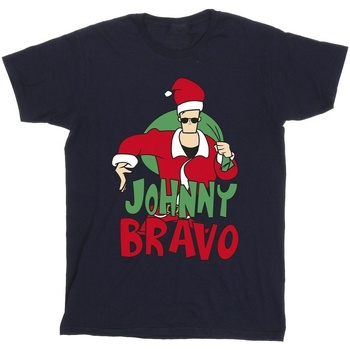 textil Hombre Camisetas manga larga Johnny Bravo Johnny Christmas Azul