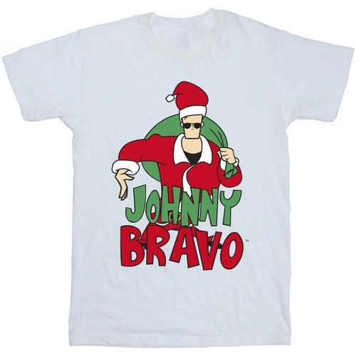 textil Hombre Camisetas manga larga Johnny Bravo Johnny Christmas Blanco