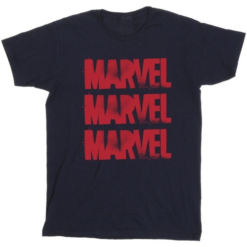textil Niña Camisetas manga larga Marvel Red Spray Logos Azul