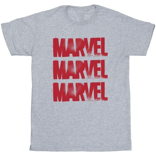 textil Niña Camisetas manga larga Marvel Red Spray Logos Gris