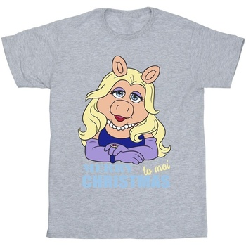 textil Niña Camisetas manga larga Disney Muppets Miss Piggy Queen of Holidays Gris