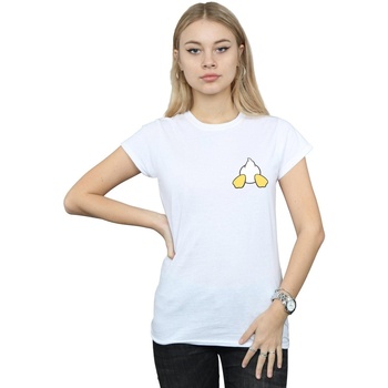 textil Mujer Camisetas manga larga Disney Donald Duck Backside Breast Print Blanco