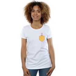 textil Mujer Camisetas manga larga Disney Daisy Duck Faux Pocket Blanco