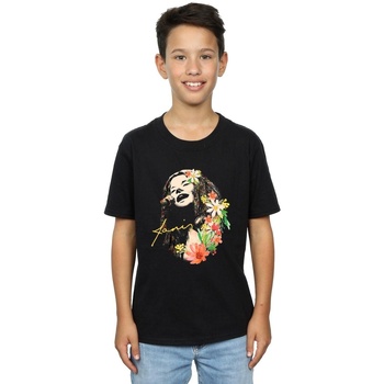 textil Niño Camisetas manga corta Janis Joplin Floral Pattern Negro