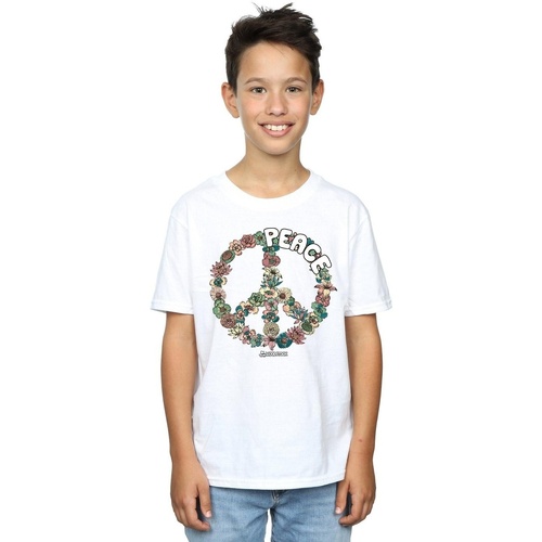 textil Niño Camisetas manga corta Woodstock Floral Peace Blanco