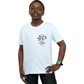 textil Niño Camisetas manga corta Janis Joplin Outline Sketched Blanco