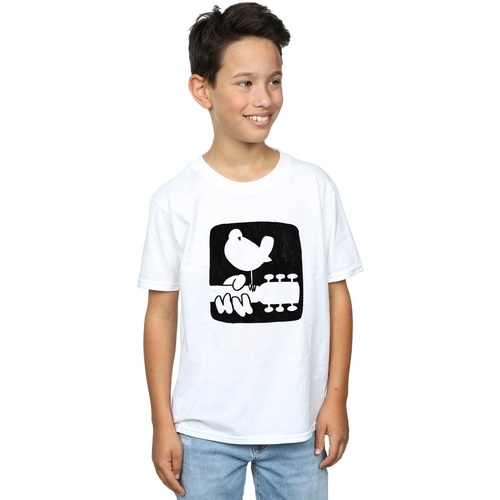 textil Niño Camisetas manga corta Woodstock Guitar Logo Blanco