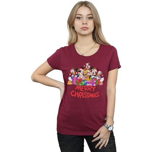 textil Mujer Camisetas manga larga Disney Mickey Mouse And Friends Christmas Multicolor