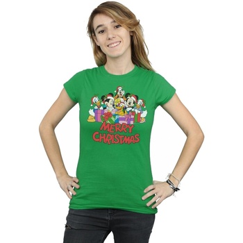 textil Mujer Camisetas manga larga Disney Mickey Mouse And Friends Christmas Verde