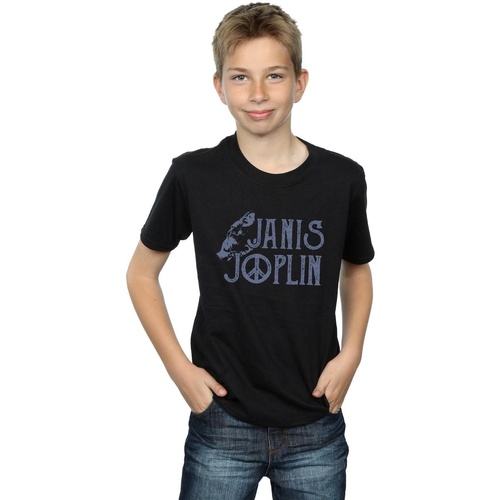 textil Niño Camisetas manga corta Janis Joplin Type Logo Negro