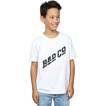 textil Niño Camisetas manga corta Bad Company Distressed Logo Blanco
