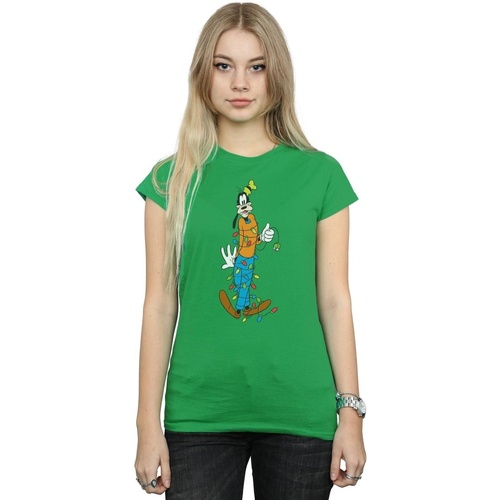textil Mujer Camisetas manga larga Disney Goofy Christmas Lights Verde