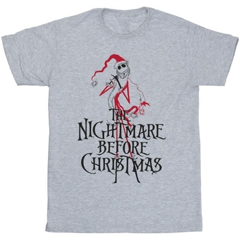 textil Niña Camisetas manga larga Disney The Nightmare Before Christmas Santa Gris