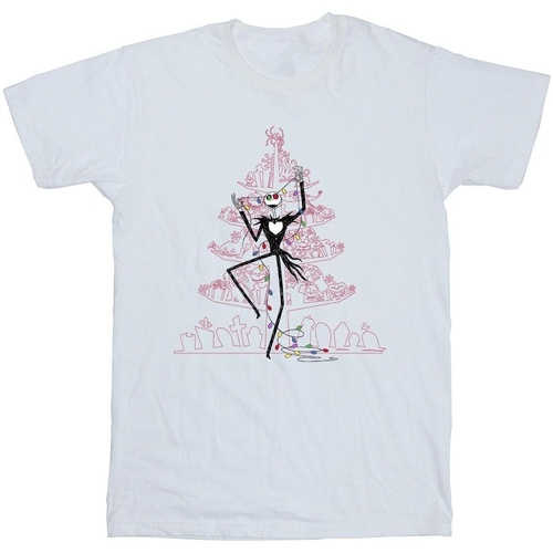 textil Niña Camisetas manga larga Disney The Nightmare Before Christmas Tree Pink Blanco
