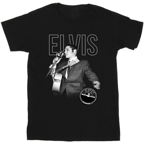 textil Niño Camisetas manga corta Elvis Logo Portrait Negro