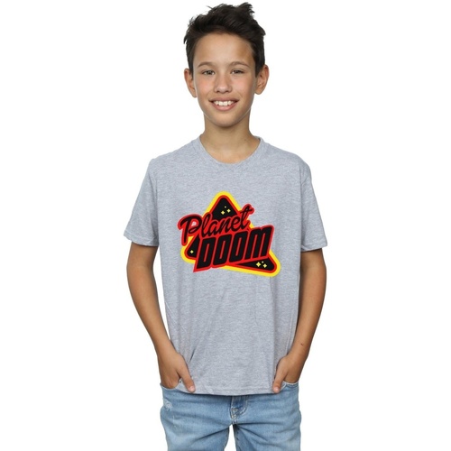 textil Niño Tops y Camisetas Ready Player One Planet Doom Logo Gris