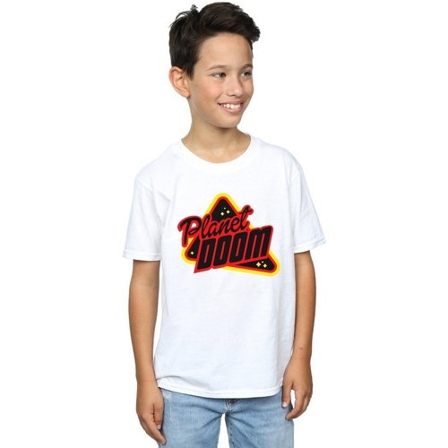 textil Niño Tops y Camisetas Ready Player One Planet Doom Logo Blanco