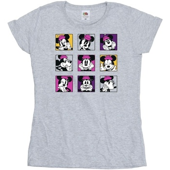 textil Mujer Camisetas manga larga Disney Minnie Mouse Squares Gris