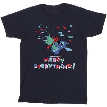 textil Hombre Camisetas manga larga Disney Lilo And Stitch Stitch Merry Everything Azul