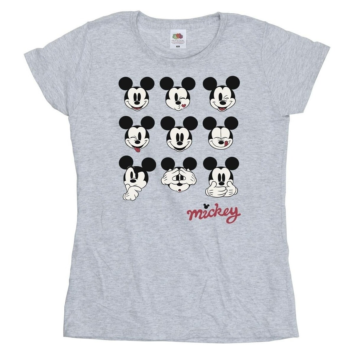 textil Mujer Camisetas manga larga Disney Mickey Mouse Many Faces Gris