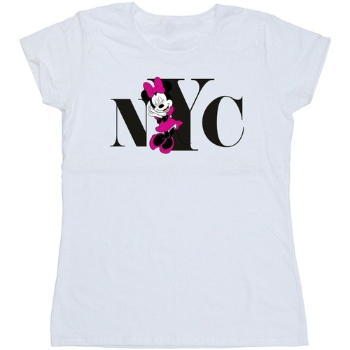 textil Mujer Camisetas manga larga Disney Minnie Mouse NYC Blanco