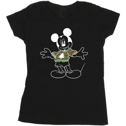 textil Mujer Camisetas manga larga Disney Mickey Mouse Xmas Jumper Negro