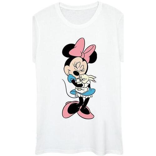 textil Mujer Camisetas manga larga Disney Minnie Bunny Hug Blanco