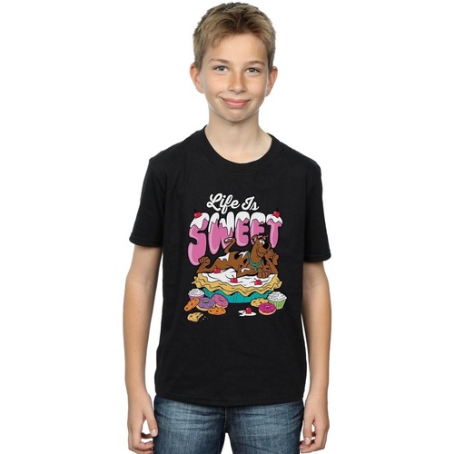 textil Niño Tops y Camisetas Scooby Doo Life Is Sweet Negro