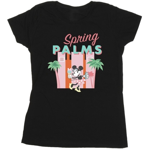 textil Mujer Camisetas manga larga Disney Minnie Mouse Spring Palms Negro
