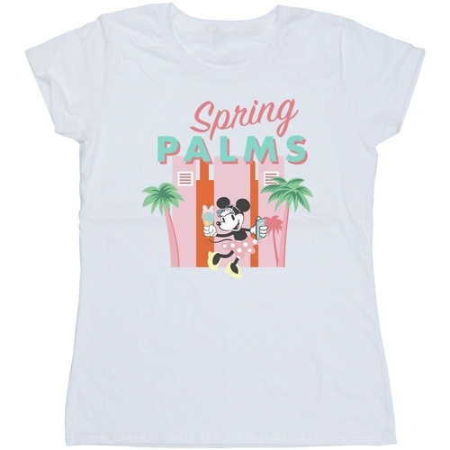 textil Mujer Camisetas manga larga Disney Minnie Mouse Spring Palms Blanco