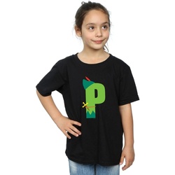 textil Niña Camisetas manga larga Disney Alphabet P Is For Peter Pan Negro