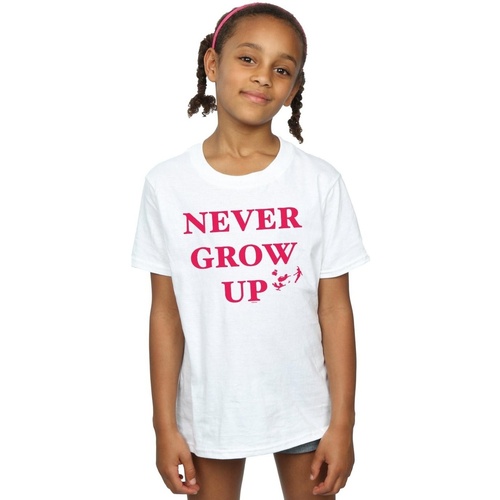 textil Niña Camisetas manga larga Disney Peter Pan Never Grow Up Blanco