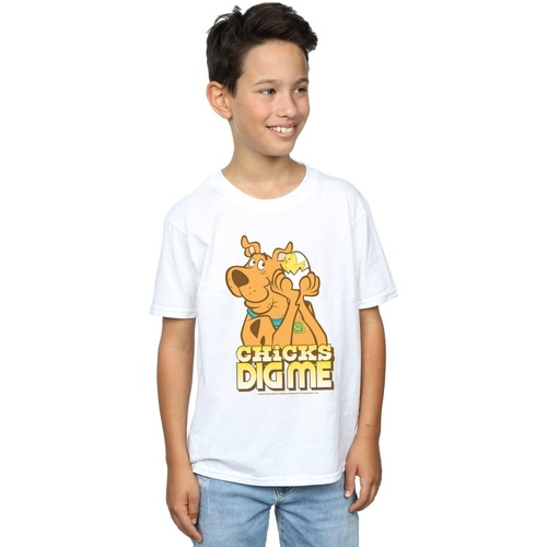 textil Niño Camisetas manga corta Scooby Doo Chicks Dig Me Blanco