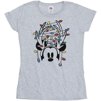 textil Mujer Camisetas manga larga Disney Mickey Mouse Christmas Head Lights Gris