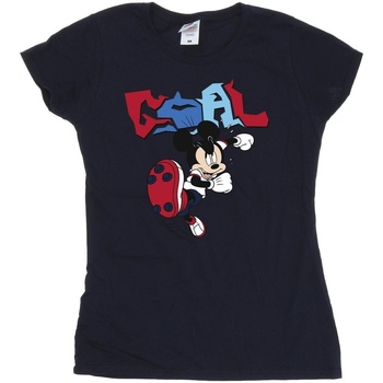 textil Mujer Camisetas manga larga Disney Mickey Mouse Goal Striker Pose Azul