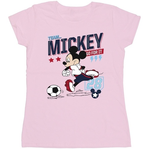 textil Mujer Camisetas manga larga Disney Mickey Mouse Team Mickey Football Rojo