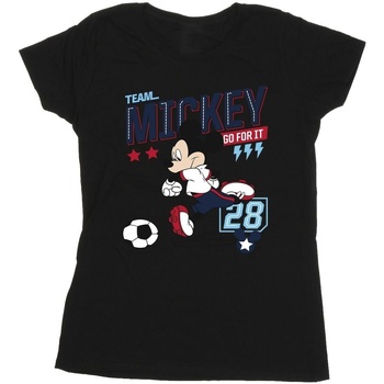 textil Mujer Camisetas manga larga Disney Mickey Mouse Team Mickey Football Negro
