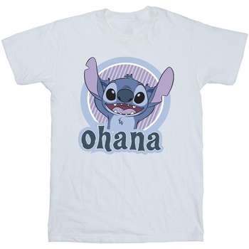textil Hombre Camisetas manga larga Disney Lilo And Stitch Ohana Circle Blanco