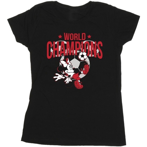 textil Mujer Camisetas manga larga Disney Minnie Mouse World Champions Negro