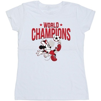 textil Mujer Camisetas manga larga Disney Minnie Mouse World Champions Blanco