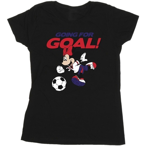 textil Mujer Camisetas manga larga Disney Minnie Mouse Going For Goal Negro