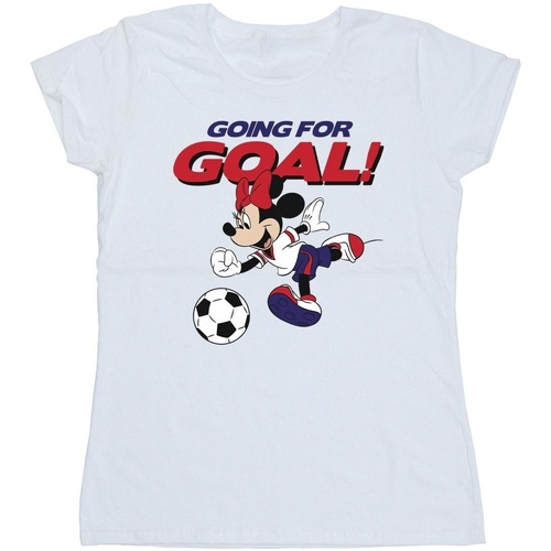 textil Mujer Camisetas manga larga Disney Minnie Mouse Going For Goal Blanco