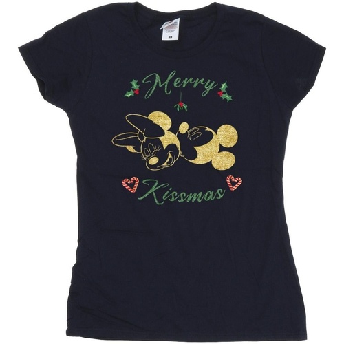 textil Mujer Camisetas manga larga Disney Mickey Mouse Merry Kissmas Azul