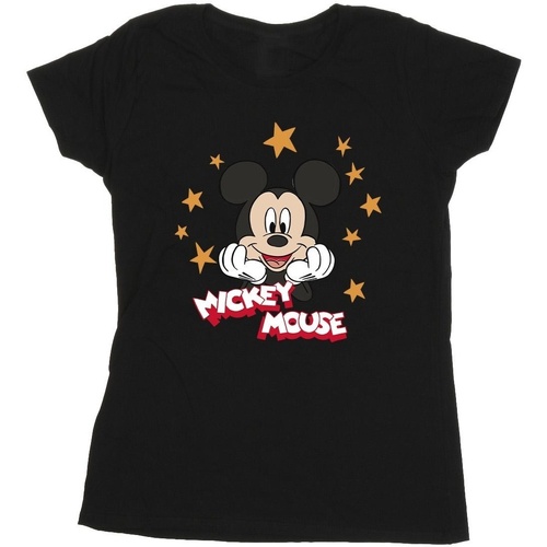textil Mujer Camisetas manga larga Disney Mickey Mouse Stars Negro