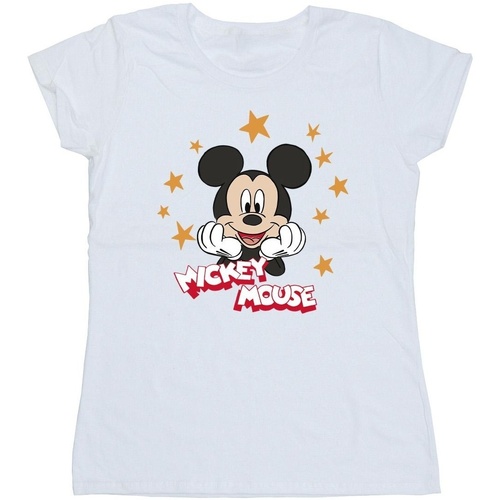 textil Mujer Camisetas manga larga Disney Mickey Mouse Stars Blanco