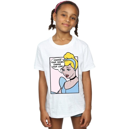 textil Niña Camisetas manga larga Disney Cinderella Pop Art Blanco
