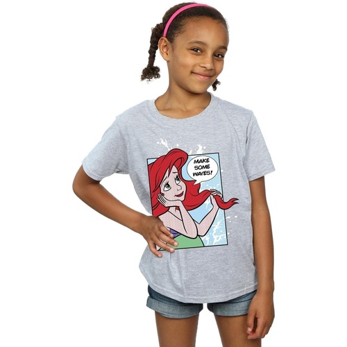 textil Niña Camisetas manga larga Disney Ariel Pop Art Gris