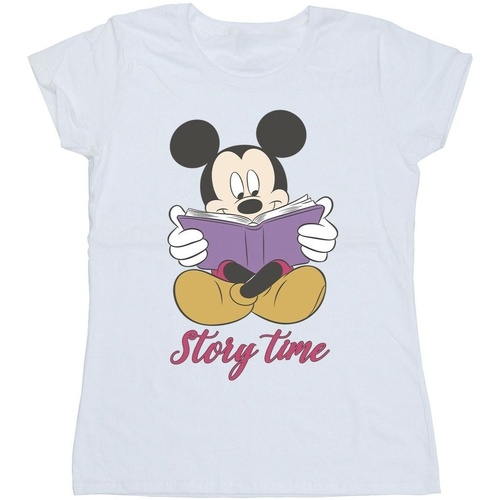 textil Mujer Camisetas manga larga Disney Mickey Mouse Story Time Blanco