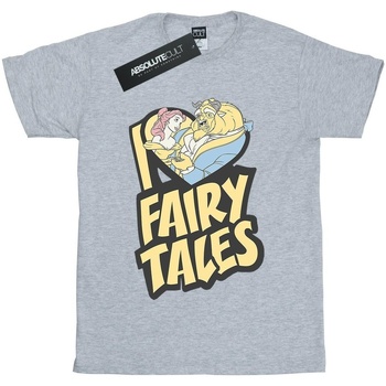 textil Niña Camisetas manga larga Disney Beauty And The Beast I Love Fairy Tales Gris